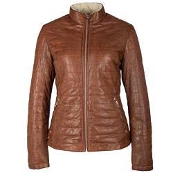 Gipsy Damen Lederjacke Baya W19 LNB W Stepp-Optik (M, cognac) von Gipsy