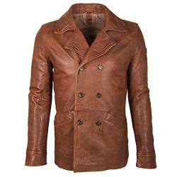 Gipsy Herren Lederjacke Seaton S21 im Vintage-Look (M, Dark Cognac) von Gipsy