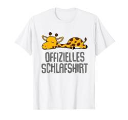 Offizielles Schlafshirt Pyjama Nachthemd Giraffe Geschenk T-Shirt von Giraffe Geschenkidee Lustig Langschläfer Faulenzer