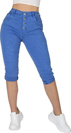 Giralin Damen Caprihosen Bequeme Baggy Freizeithosen Skinny Fit Regular Waist 5-Pocket-Style Hosen 200736 Blau 38 von Giralin