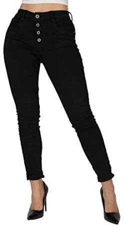 Giralin Damen Jeans Baggy Damenhosen Regular Waist Freizeithosen 5-Pocket-Style Hosen 200740 Schwarz 36 von Giralin