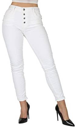 Giralin Damen Jeans Baggy Damenhosen Regular Waist Freizeithosen 5-Pocket-Style Hosen 200745 Weiß 42 von Giralin