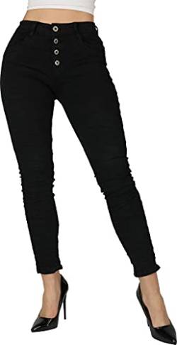 Giralin Damen Jeans Bequeme Regular Waist Damenhose Skinny Fit Freizeithose High Stretch 5-Pocket-Style Hose 200749 Schwarz Groß 38 von Giralin