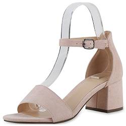 Giralin Damen Klassische Sandaletten Blockabsatz Schuhe Basic Sommersandaletten Kunstleder Freizeitschuhe 200868 Nude Velours 39 von Giralin