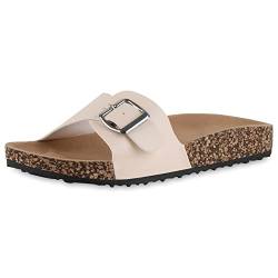 Giralin Damen Sandalen Pantoletten Bequeme Sommer Schuhe Korkoptik Hausschuhe Flats Strandschuhe Schlappen Pool Slides 207100 Beige 40 von Giralin