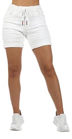 Giralin Damen Shorts 5-Pocket-Style Freizeithose Bequeme Regular Waist Damenhose Sommer Slim Fit Hose 200917 Weiß 42 von Giralin