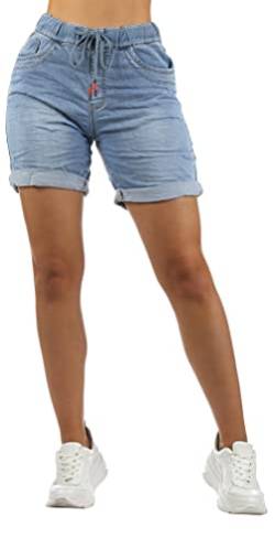 Giralin Damen Shorts 5-Pocket-Style Freizeithose Bequeme Regular Waist Damenhose Sommer Slim Fit Hose 200918 Hellblau 40 von Giralin