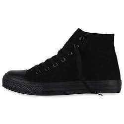 Giralin Damen Sneakers High Top Sportschuhe Schnürer Streetstyle 114462 Schwarz Nero 40 von Giralin