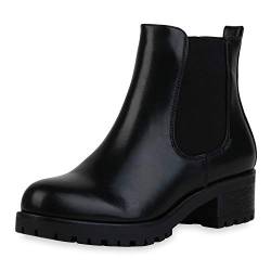 Giralin Damen Stiefeletten Chelsea Boots Blockabsatz Schuhe Plateau Vorne Schlupfstiefeletten Profilsohle Booties Schlupfschuhe 199250 Schwarz 37 von Giralin