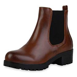 Giralin Damen Stiefeletten Chelsea Boots Blockabsatz Schuhe Plateau Vorne Schlupfstiefeletten Profilsohle Booties Schlupfschuhe 199252 Hellbraun 39 von Giralin