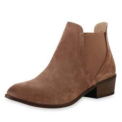 Giralin Damen Stiefeletten Chelsea Boots Schuhe 197273 Khaki 38 von Giralin