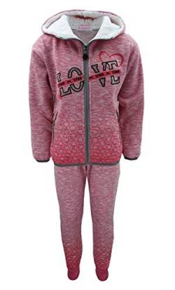 Girls Fashion Mädchen Sweatanzug Freizeitset, Sweat-Jacke + Jogginghose in Rosa, Gr. 98, MF294.2 von Girls Fashion