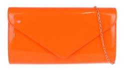 Girly Handbags Damen Plain Glänzend Clutch-Bag (Neon Orange) von Girly Handbags