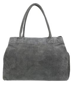 Girly Handbags Erweiterbare Umhängetasche aus italienischem Wildleder Dunkelgrau von Girly Handbags