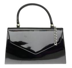Girly Handbags Glänzende, schlichte Tasche mit Henkel Schwarz von Girly Handbags