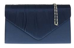 Girly Handbags Plissee-Clutch aus Satin Dunkelblau von Girly Handbags