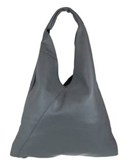 Girly Handbags V-förmige Tasche mit echtem Griff oben Dunkelgrau von Girly Handbags
