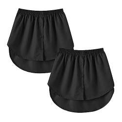 Girstunm Women's Shirt Extender for Women 2Pcs Adjustable Layered Fake Top Lower Sweep Shirt Half Length Mini Skirt for Girls Schwarz 3XL von Girstunm