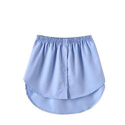 Girstunm Women's Shirt Extender for Women Adjustable Layered Fake Top Lower Sweep Shirt Half Length Mini Skirt for Girls Blau 2XL von Girstunm