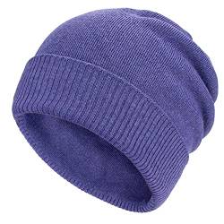 Gisdanchz Beanie Schwarz Wintermütze Strickmütze Beanie Herren Damen Schwarz Long Slouch Beany Beanie Herren Winter Warm Mütze Strickmütze Schwarz Winter Wool Strickmütze Blau von Gisdanchz