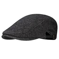 Gisdanchz Chemiefaser Winter Mütze Schirmmütze Herren Damen Flatcap Baskenmütze Angenehm Warm Retro Mützen Wintermütze Kleiderzubehör Ivy Driving Caps Newsboy Cap Schwarz von Gisdanchz