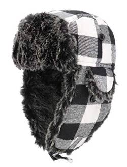 Gisdanchz Fliegermütze Russische Mütze Russen Uschanka Ushanka Chapka Herren Trappermütze Mit Ohrenklappen Winterhaube Hut Gesichtsschutz Ear Muff Men Winter Ohrenschützer Damen Winterkappe Grau von Gisdanchz