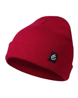 Gisdanchz Mütze Herren Damen Winter Strickmütze Beanie Mützen Damenmützen Wintermütze Strickmütze Strickmützen Für Damen Herren, Burgund von Gisdanchz