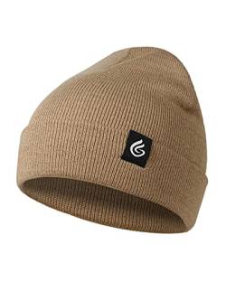 Gisdanchz Mütze Herren Damen Winter Strickmütze Beanie Mützen Damenmützen Wintermütze Strickmütze Strickmützen Für Damen Herren, Kamel von Gisdanchz