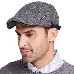 Gisdanchz Schirmmütze Herren Winter Grau,Schiebermütze Herren Winter Newsboy Cap Kappe Ballonmütze Herren Great Gatsby Accessoires Flatcap Winter Herren Flat Cap Kostüm Grau von Gisdanchz