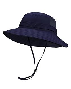 Gisdanchz Sonnenhut Herren Damen Anglerhut Sommerhut Tropenhut Wanderhut Safari Hut Sonnenschutz Kopf Sonnenhut Damen Herren Uv Schutz Wasserdicht Outdoor Sun Hat Mens Womens, Dunkelblau von Gisdanchz