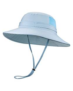 Gisdanchz Sonnenhut Herren Damen Anglerhut Sommerhut Tropenhut Wanderhut Safari Hut Sonnenschutz Kopf Sonnenhut Damen Herren Uv Schutz Wasserdicht Outdoor Sun Hat Mens Womens, Himmelblau von Gisdanchz