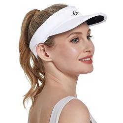 Gisdanchz Visor Cap Damen Sports Visors, Running Golf Tennis Cap Damen Herren, Schirmmütze Damen Laufmütze Herren Lauf Cap, Sonnenschild Sonnenschutz Damen Kopf Cappy Cap Damen, Weiß/Schwarz, M von Gisdanchz