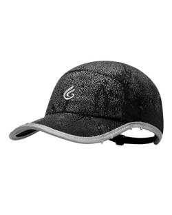 Gisdanchz Wasserdicht Baseball Caps für Herren Regenhut Damen Wasserdicht Basecap Faltbarer Reflektierender UPF50+ Männer Kappen Kappe Golf Running Cap, Schwarz 56CM von Gisdanchz