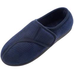 Git-up Diabetiker Hausschuhe Schuhe für Männer Arthritis Ödem Verstellbare Verschluss Memory Foam Hausschuhe, Blue 11 von Git-up