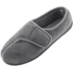 Git-up Diabetiker Hausschuhe Schuhe für Männer Arthritis Ödem Verstellbare Verschluss Memory Foam Hausschuhe, Gray 11N. von Git-up