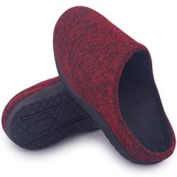 Git-up Orthopädische Hausschuhe für Damen Herren Slip On Hausschuhe mit Senkfußeinlage Rutschfest Gummi Sohle Arch Support Slippers, Plattfüße, Plantar Fasciitis, Fußschmerzen, Rot 44 von Git-up