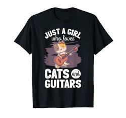 Katze Gitarre Frau Gitarrenspielerin Mädchen Gitarristin T-Shirt von Gitarren Accessoires