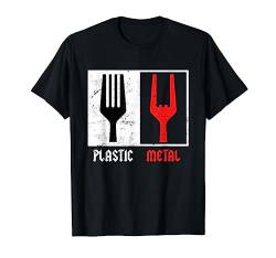 Heavy Metal Zeichen Plastik Gabel Rockmusik Rocker T-Shirt von Gitarren Rockmusik Musiker Gitarristen Geschenke