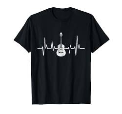 Akustik Gitarre Musik Geschenk Herzschlag Gitarrist T-Shirt von Gitarrenspieler Gitarren Geschenk