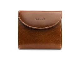 GIUDI ® Geldbörse für Damen aus Rindsleder, Klein, Minibörse, Münzfach, Kartenfächer (Haselnuss) von Giudi