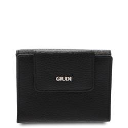 Giudi ® - Damen Geldbörse aus Kalbsleder, Echtleder, Geldbörse, Kartenhalter, Made in Italy - 6911/LGP/AE, Schwarz von Giudi