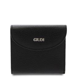 Giudi ® - Damengeldbörse aus Kalbsleder, Echtleder, Münzfach, Kartenhalter Made in Italy - 6470/LGP/AE, Schwarz von Giudi