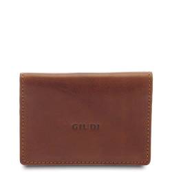 Giudi ® - Kartenhalter aus echtem Rindsleder, Kartenhalter für Herren, Damen, Herren, Made in Italy - 6306/GD, braun, 7,40 x 10,30 x 1,00 cm von Giudi