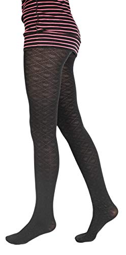 Giulia 80 Den warme Raute Mädchen Strumpfhose mit Logo Herz Herzchen Print tattoo gemustert tights Bonny 80 N11 Nero(Schwarz) 128-134 von Giulia