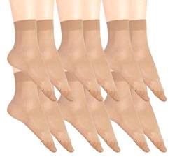 Giulia Damen Socken Sockchen Feinsöckchen 15, 20, 40, 50 Den mit Komfortbund 15 Den (12er Set) Caramel One Size von Giulia