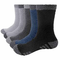 GiveGift Kuschelsocken Herren Plüschsocken Bettsocken Dicke Warme Plüsch Kuschel Flauschige Socken Bunt für Männer Fuzzy Fluffy Socks 38-43 von GiveGift