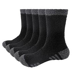 GiveGift Kuschelsocken Herren Plüschsocken Bettsocken Dicke Warme Plüsch Kuschel Flauschige Socken Bunt für Männer Fuzzy Fluffy Socks 43-46 von GiveGift