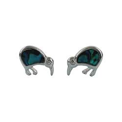 Paua/Abalone Muschel Kiwi Ohrstecker Ohrringe aus Neuseeland - Silber/Blau von Giwi Paua