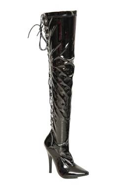 Gizelle Damen Back UP Over The Knee Boots Overknee-Stiefel, Black Patent, 36 EU von Gizelle