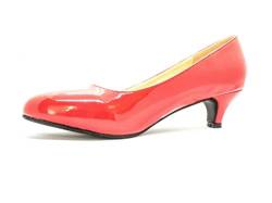 Gizelle Damen Kitten-Heel Pumps, rotes Leder, 45.5 EU von Gizelle